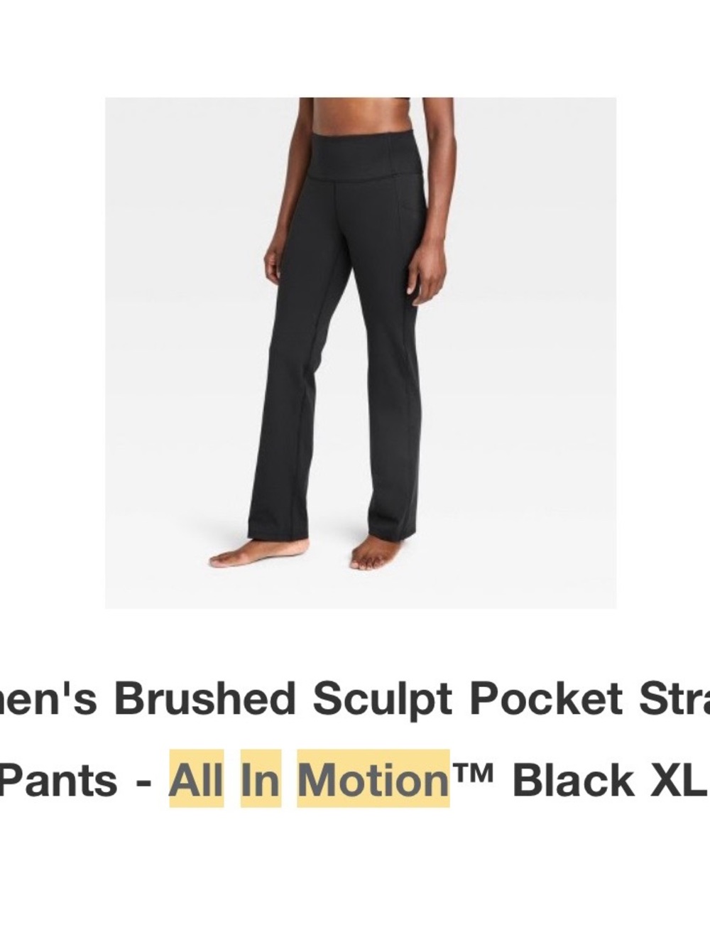 all in motion Black High-Waist Active Leggings 3 pairs.
